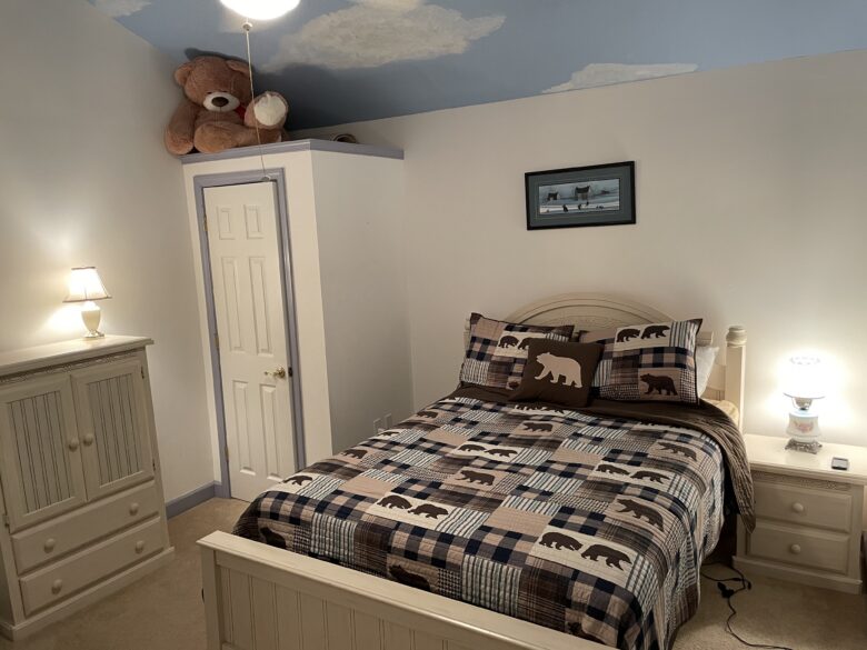 The Clouds and Woods View Room, wider, with the wardrobe